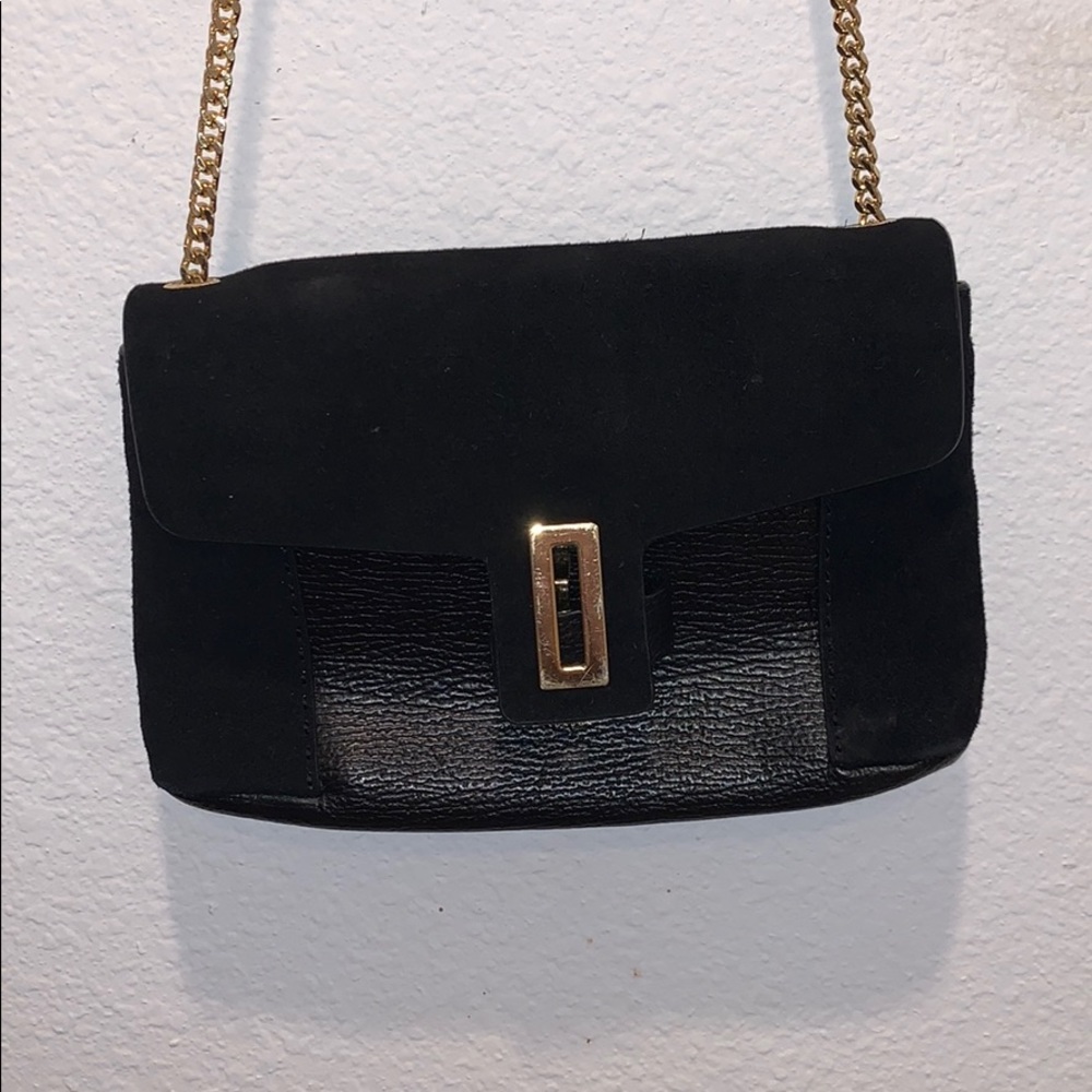Black Purse on Gold Chain